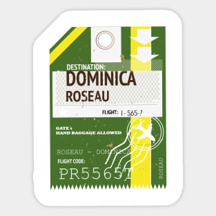 Dominica Roseau vintage travel ticket Sticker